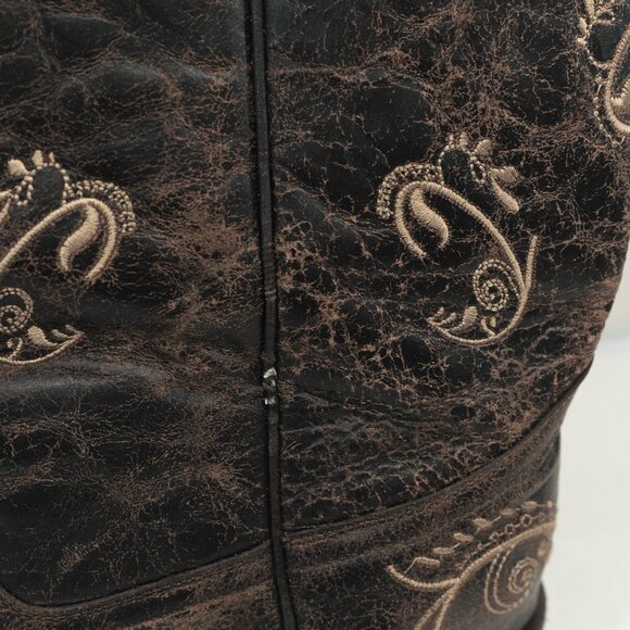 Circle G Cowgirl Boots Embroidered Western Snip Toe Bone Dragonfly Feminine Boho - Picture 12 of 16